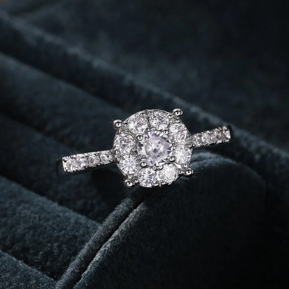 😍Dainty Engagement 925 Sterling Silver Plated Beautiful Ring for Women, L009